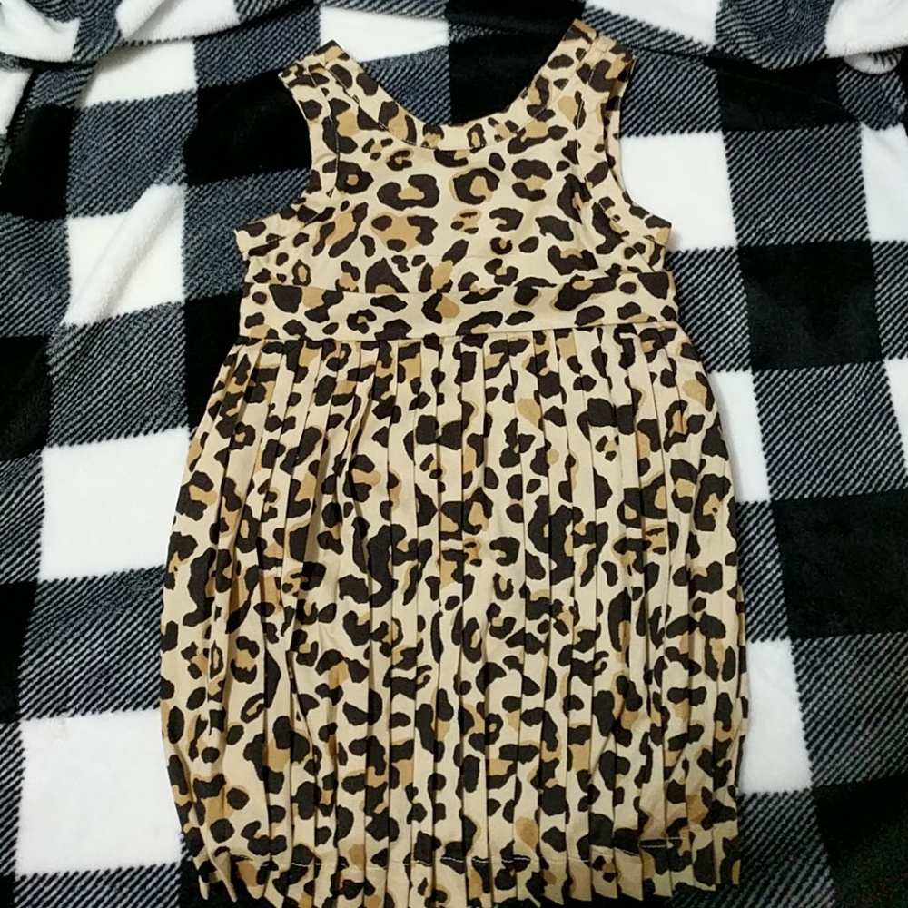 NWT Janie & Jack  leopard pleated dress 12-18m